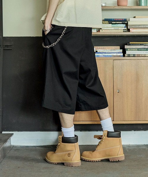 Bleme（ブレム）の「ヘビーツイル ワイドストレート ダブルインタック グルカチノショートパンツ（チノパンツ・メンズ・ブラウン/ブラック/カーキ・S/M/L/XL）」の5枚目の写真