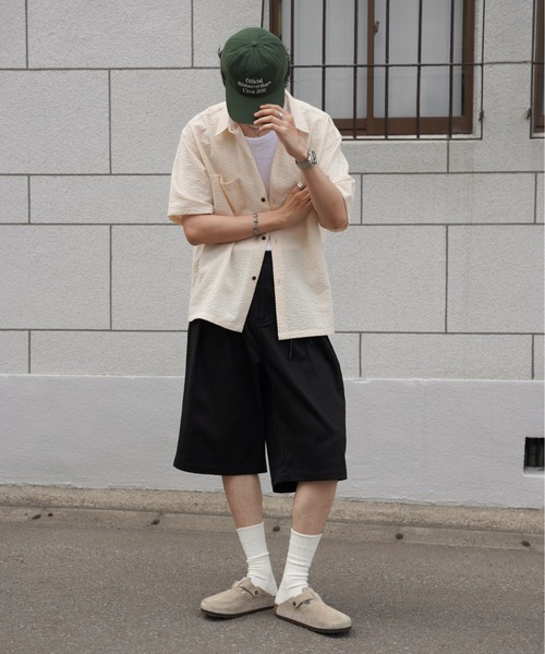 Bleme（ブレム）の「ヘビーツイル ワイドストレート ダブルインタック グルカチノショートパンツ（チノパンツ・メンズ・ブラウン/ブラック/カーキ・S/M/L/XL）」の19枚目の写真