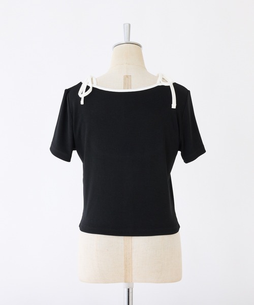 one after another NICE CLAUP(ワンアフターアナザーナイスクラップ)の「【WEB限定】レイヤード半袖トップストップス(Tシャツ/カットソー・レディース・オフホワイト/ブラック系その他/ブラック/ホワイト系その他・FREE)」の7枚目の写真