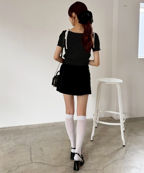 one after another NICE CLAUP(ワンアフターアナザーナイスクラップ)の「【WEB限定】レイヤード半袖トップストップス(Tシャツ/カットソー・レディース・オフホワイト/ブラック系その他/ブラック/ホワイト系その他・FREE)」の21枚目の写真