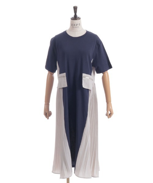 axes femme（アクシーズファム）の「プリーツ切替ワンピース（ワンピース・レディース・ネイビー/ブラック・FREE）」の18枚目の写真