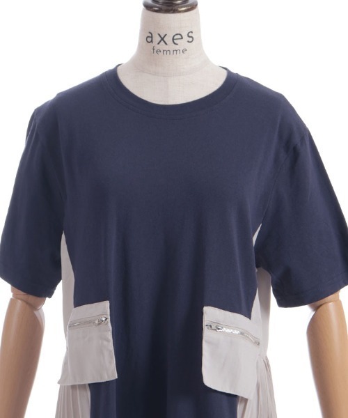 axes femme（アクシーズファム）の「プリーツ切替ワンピース（ワンピース・レディース・ネイビー/ブラック・FREE）」の15枚目の写真