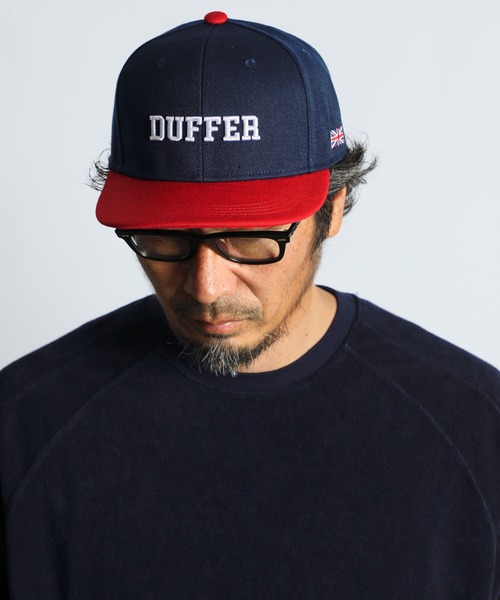 The DUFFER of ST.GEORGE（ザダファーオブセントジョージ）の「DUFFER ORIGINAL 2TONE FLAT VISOR CAP：2トーン フラットバイザー キャップ（キャップ・メンズ・ブラック/レッド/グレー/カモフラージュ・F）」の4枚目の写真