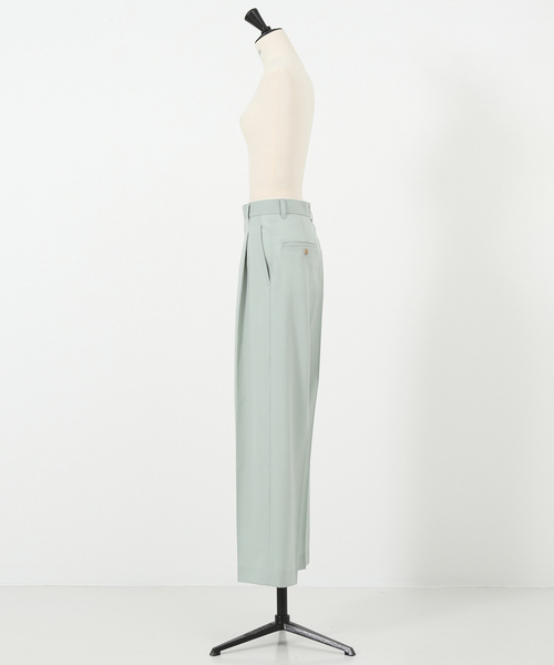 DESIGNWORKS（デザインワークス）の「強撚ウールギャバワイドパンツ（その他パンツ・レディース・ブラック/グリーン・38/36）」の14枚目の写真