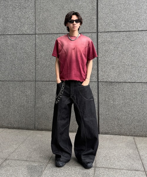 LANGE ラング ウエア サイドフルオープンパンツ サイドタックワイドパンツ TALL丈 - SOÉJU online store｜上質な