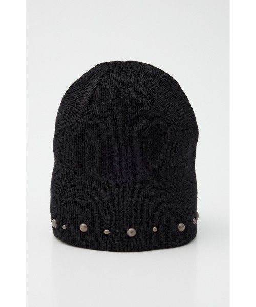 LAGUA GEM（ラグアジェム）の「STUDS POINT ビーニー（ニットキャップ/ビーニー・レディース・グレー/ブラック・FREE）」の4枚目の写真