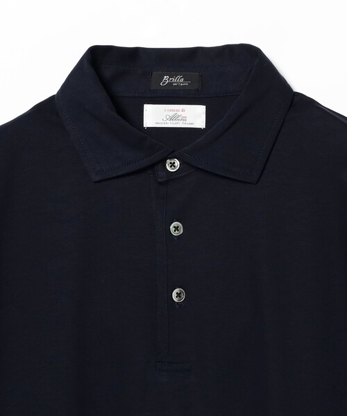 BRILLA per il gusto（ブリッラペルイルグースト）の「ALBINI コットン ソリッド ポロシャツ（ポロシャツ・メンズ・ブラック/ホワイト/ネイビー・S/M/L/XL）」の5枚目の写真