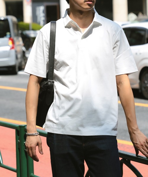 BRILLA per il gusto（ブリッラペルイルグースト）の「ALBINI コットン ソリッド ポロシャツ（ポロシャツ・メンズ・ブラック/ホワイト/ネイビー・S/M/L/XL）」の2枚目の写真