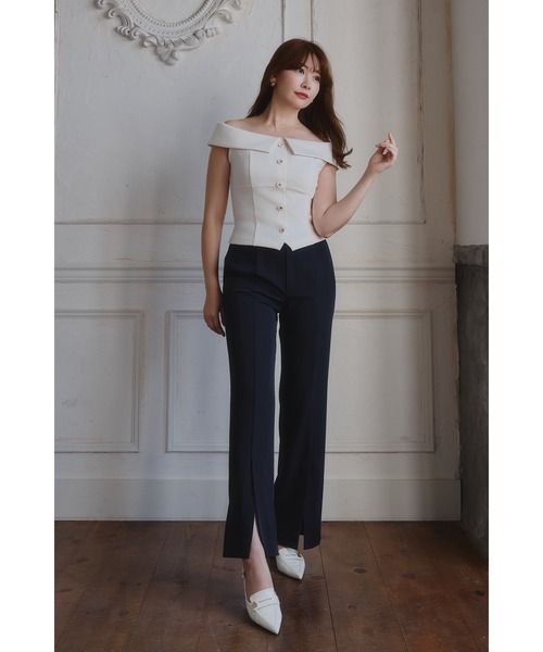 Her lip to - 【新品タグ付 完売商品】her lip to / オフショル Ponte Off-Shoulder Top（その他トップス）｜Her lip to（ハー