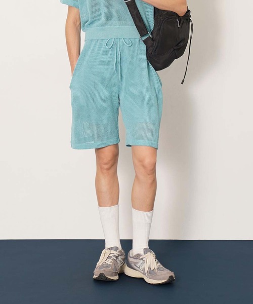 DISPATCHER NO.8（ディスパッチャーナンバーエイト）の「メッシュニットハーフパンツ（その他パンツ・レディース・ブラック/オフホワイト/ライトブルー・ONE SIZE）」の3枚目の写真