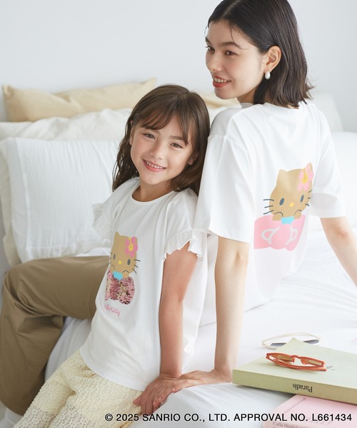 ロペピクニック 日焼けハローキティ コラボTシャツ ピンク フリーサイズ ROPE' PICNIC×ハローキティコラボ】日焼けハローキティ