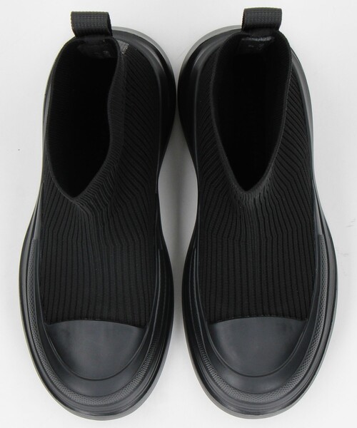 ATELIER BRUGGE（アトリエブルージュ）の「ATELIER BRUGGE/アトリエブルージュ レインニットショートブーツ / 25DM-55（ブーツ・レディース・ブラック・SMALL/LARGE/MEDIUM）」の6枚目の写真