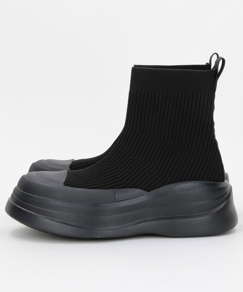 ATELIER BRUGGE（アトリエブルージュ）の「ATELIER BRUGGE/アトリエブルージュ レインニットショートブーツ / 25DM-55（ブーツ・レディース・ブラック・SMALL/LARGE/MEDIUM）」の7枚目の写真