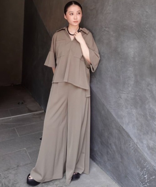 ADORE（アドーア）の「ダブルジャージーカットソー（Tシャツ/カットソー・レディース・ネイビー/カーキ/ホワイト・38）」の2枚目の写真