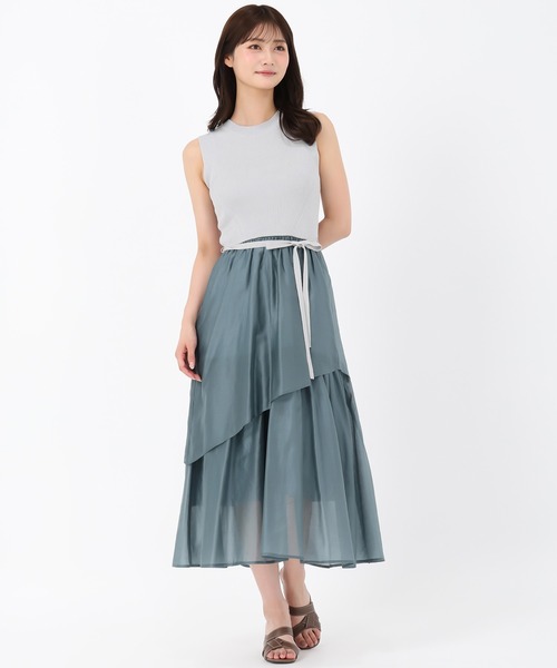 MISCH MASCH(ミッシュマッシュ)の「イレヘムティアードニットドッキングワンピース(ワンピース・レディース・ブラウン/グリーン・フリ-)」の11枚目の写真