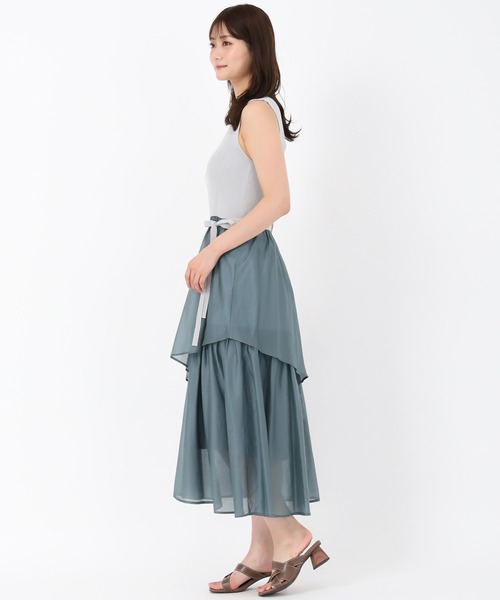 MISCH MASCH(ミッシュマッシュ)の「イレヘムティアードニットドッキングワンピース(ワンピース・レディース・ブラウン/グリーン・フリ-)」の12枚目の写真