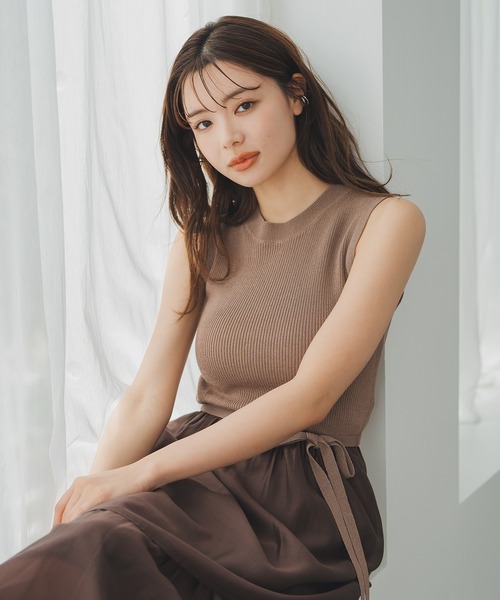 MISCH MASCH(ミッシュマッシュ)の「イレヘムティアードニットドッキングワンピース(ワンピース・レディース・ブラウン/グリーン・フリ-)」の4枚目の写真