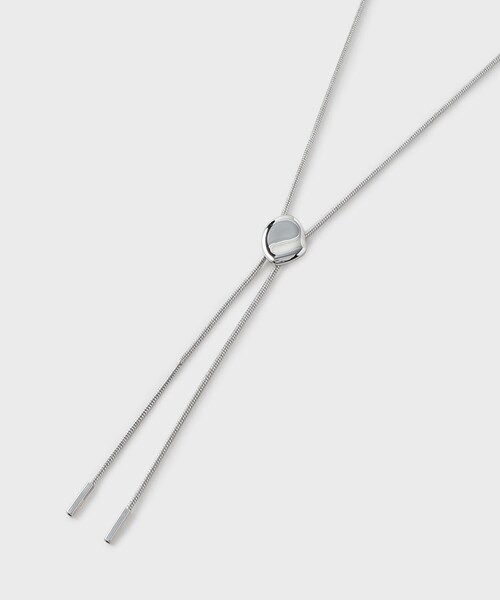 tk.TAKEO KIKUCHI(ティーケータケオキクチ)の「メタルループタイネックレス(ネックレス・メンズ・シルバー/シルバー系2/ブラック・00)」の4枚目の写真