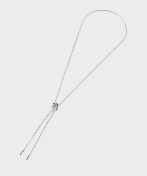 tk.TAKEO KIKUCHI(ティーケータケオキクチ)の「メタルループタイネックレス(ネックレス・メンズ・シルバー/シルバー系2/ブラック・00)」の5枚目の写真