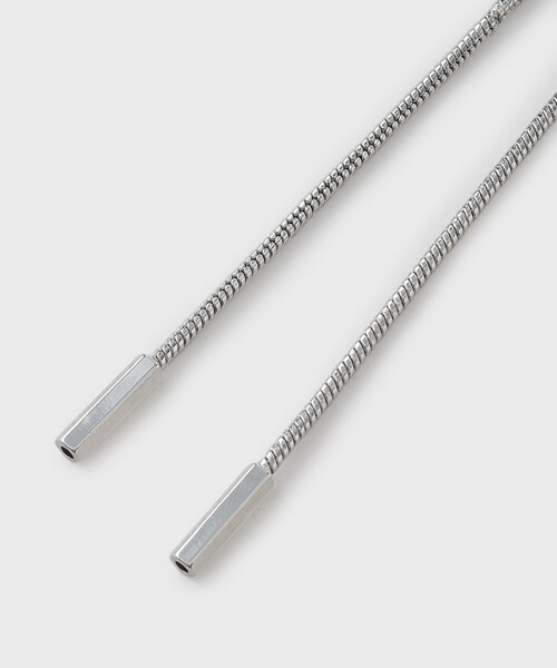 tk.TAKEO KIKUCHI(ティーケータケオキクチ)の「メタルループタイネックレス(ネックレス・メンズ・シルバー/シルバー系2/ブラック・00)」の7枚目の写真