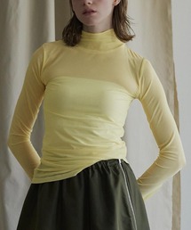 【新色追加】ストレッチ メッシュ ハイネック シアー トップス / Sheer Stretch Mesh Mock Neck Top