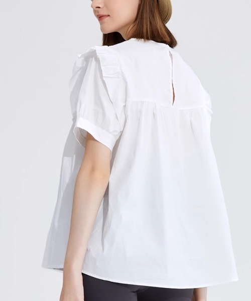Beststore(ベストストア)の「フリル 半袖シャツブラウス(シャツ/ブラウス・レディース・ホワイト/グリーン/ブラック・FREE)」の10枚目の写真
