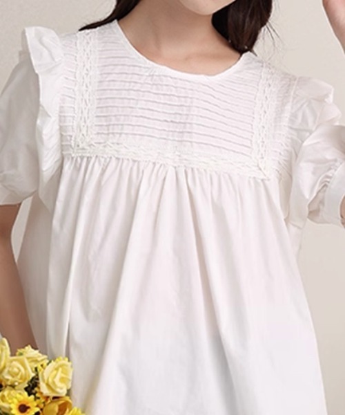 Beststore(ベストストア)の「フリル 半袖シャツブラウス(シャツ/ブラウス・レディース・ホワイト/グリーン/ブラック・FREE)」の14枚目の写真