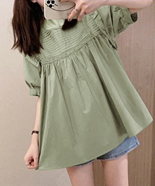 Beststore(ベストストア)の「フリル 半袖シャツブラウス(シャツ/ブラウス・レディース・ホワイト/グリーン/ブラック・FREE)」の18枚目の写真