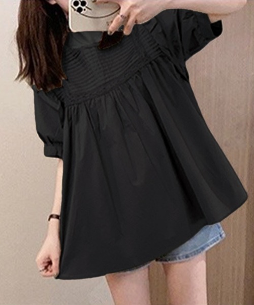 Beststore(ベストストア)の「フリル 半袖シャツブラウス(シャツ/ブラウス・レディース・ホワイト/グリーン/ブラック・FREE)」の21枚目の写真