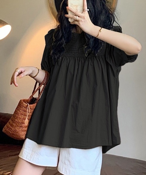 Beststore(ベストストア)の「フリル 半袖シャツブラウス(シャツ/ブラウス・レディース・ホワイト/グリーン/ブラック・FREE)」の22枚目の写真