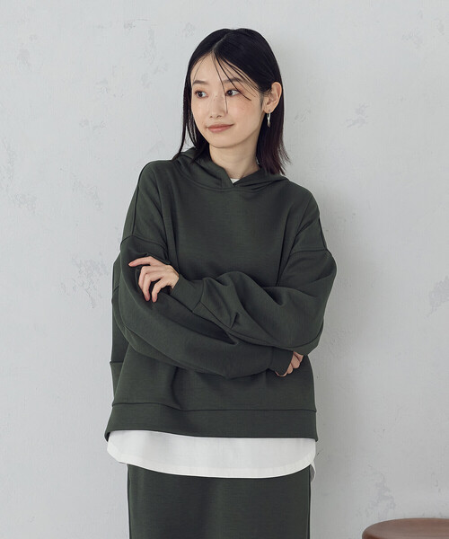 COMME CA ISM(コムサイズム)の「ダンボールニット パーカー / セットアップ対応(パーカー・レディース・アイボリー/ブラック/ダークグリーン/ベージュ/ダークブラウン/モカ・SMALL/MEDIUM/LARGE/X-LARGE)」の6枚目の写真