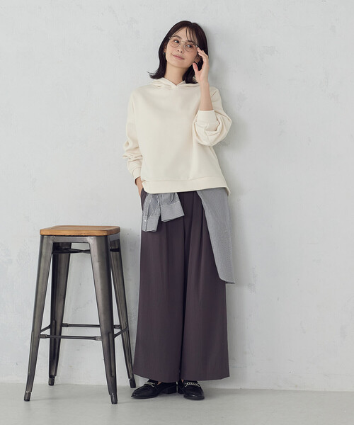 COMME CA ISM(コムサイズム)の「ダンボールニット パーカー / セットアップ対応(パーカー・レディース・アイボリー/ブラック/ダークグリーン/ベージュ/ダークブラウン/モカ・SMALL/MEDIUM/LARGE/X-LARGE)」の7枚目の写真