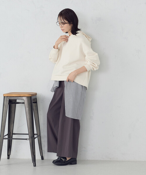 COMME CA ISM(コムサイズム)の「ダンボールニット パーカー / セットアップ対応(パーカー・レディース・アイボリー/ブラック/ダークグリーン/ベージュ/ダークブラウン/モカ・SMALL/MEDIUM/LARGE/X-LARGE)」の8枚目の写真