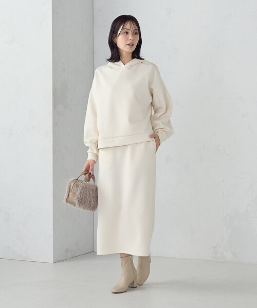 COMME CA ISM(コムサイズム)の「ダンボールニット パーカー / セットアップ対応(パーカー・レディース・アイボリー/ブラック/ダークグリーン/ベージュ/ダークブラウン/モカ・SMALL/MEDIUM/LARGE/X-LARGE)」の9枚目の写真