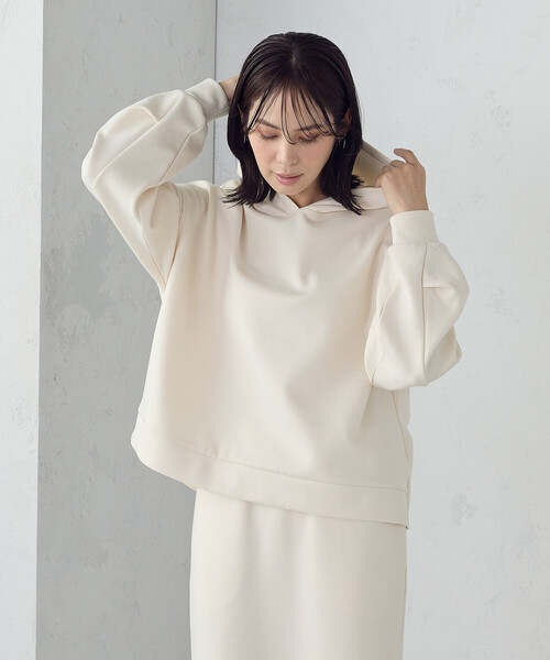 COMME CA ISM(コムサイズム)の「ダンボールニット パーカー / セットアップ対応(パーカー・レディース・アイボリー/ブラック/ダークグリーン/ベージュ/ダークブラウン/モカ・SMALL/MEDIUM/LARGE/X-LARGE)」の11枚目の写真