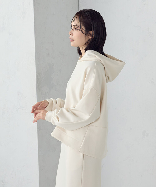 COMME CA ISM(コムサイズム)の「ダンボールニット パーカー / セットアップ対応(パーカー・レディース・アイボリー/ブラック/ダークグリーン/ベージュ/ダークブラウン/モカ・SMALL/MEDIUM/LARGE/X-LARGE)」の12枚目の写真