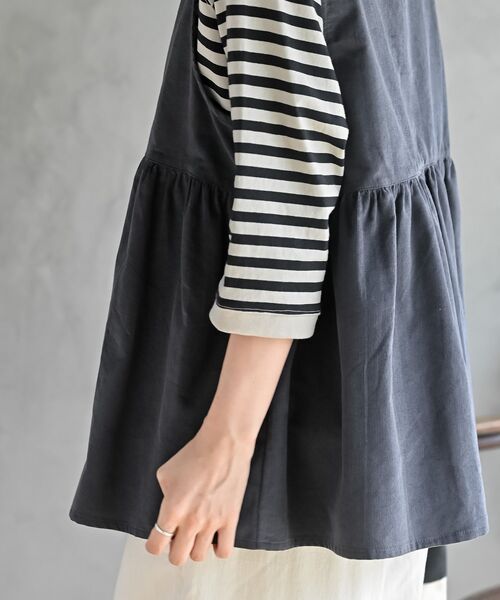 rps（アールピーエス）の「コーデュロイペプラムベスト（ベスト・レディース・モカ/チャコールグレー/ダークネイビー・フリー）」の4枚目の写真