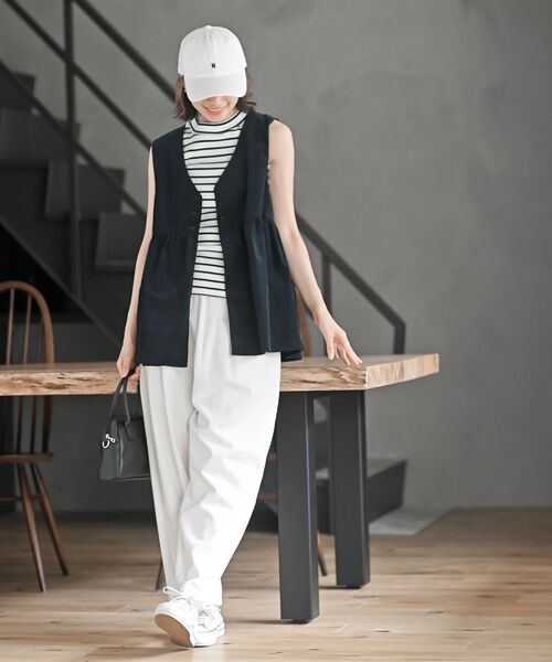 rps（アールピーエス）の「コーデュロイペプラムベスト（ベスト・レディース・モカ/チャコールグレー/ダークネイビー・フリー）」の9枚目の写真