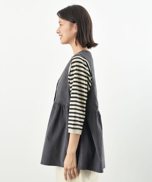 rps（アールピーエス）の「コーデュロイペプラムベスト（ベスト・レディース・モカ/チャコールグレー/ダークネイビー・フリー）」の16枚目の写真