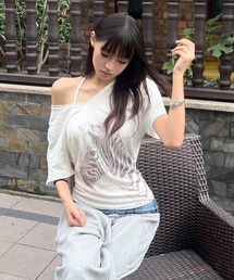 CANVAS+（キャンバスプラス）の「【CANVAS+】ゼブラプリントTシャツ（Tシャツ/カットソー）」