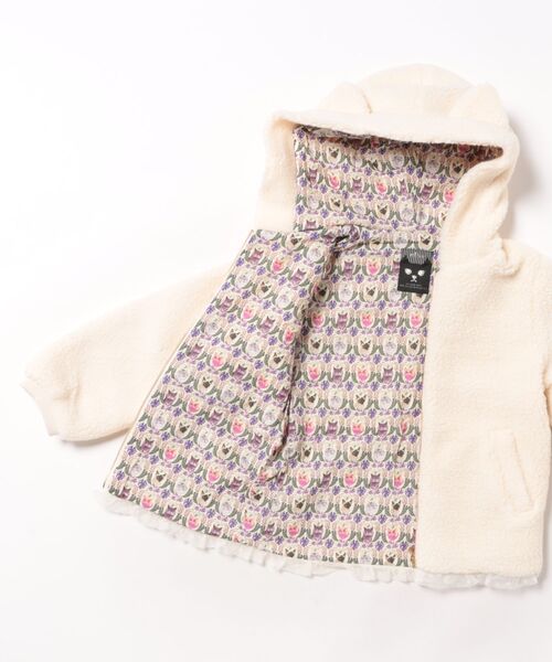 nino(ニノ)の「ねこ耳ボアジャケット(その他アウター・キッズ・アイボリー・130cm/140cm/150cm)」の3枚目の写真