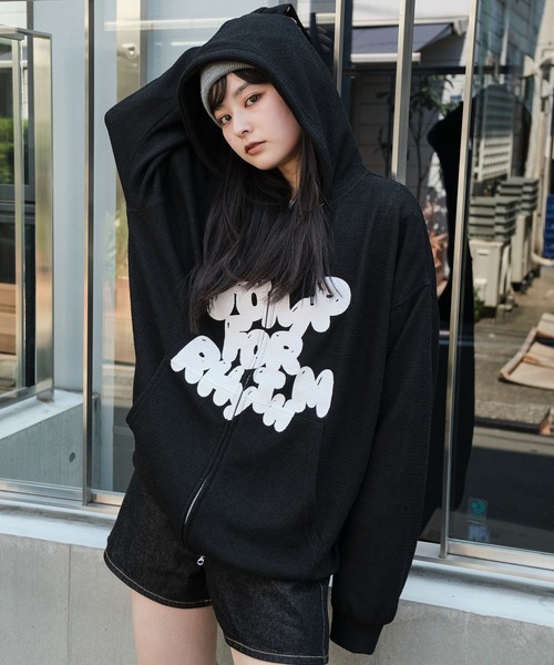 セール】WEGO/【25年秋冬新作】メッシュロゴジップパーカー（パーカー