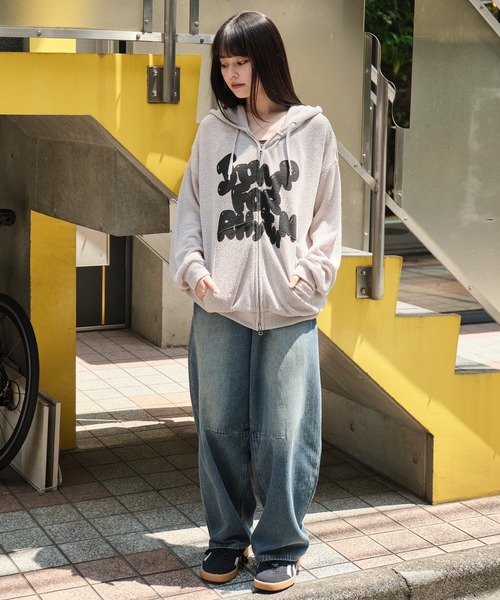 WEGO（ウィゴー）の「WEGO/メッシュロゴジップパーカー（パーカー・メンズ・グレー/ブラック・LARGE/MEDIUM）」の6枚目の写真