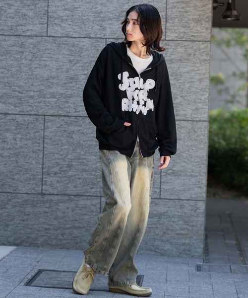 WEGO（ウィゴー）の「WEGO/メッシュロゴジップパーカー（パーカー・メンズ・グレー/ブラック・LARGE/MEDIUM）」の12枚目の写真