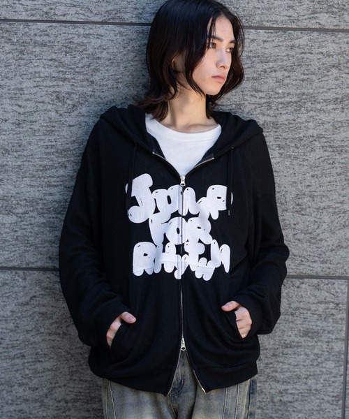 WEGO（ウィゴー）の「WEGO/メッシュロゴジップパーカー（パーカー・メンズ・グレー/ブラック・LARGE/MEDIUM）」の18枚目の写真