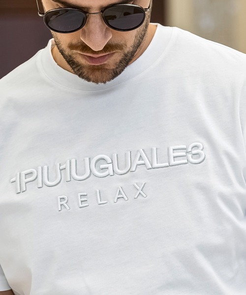 1PIU1UGUALE3 RELAX (ウノピゥウノウグァーレトレ リラックス)の「1PIU1UGUALE3 RELAX(ウノピゥウノウグァーレトレ リラックス)立体刺繍 ブランドロゴ シルケット生地 半袖Tシャツ(Tシャツ/カットソー・メンズ・ブラック/カーキ/ホワイト・S/M/L/XL/XXL)」の12枚目の写真