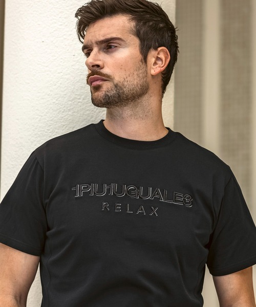 1PIU1UGUALE3 RELAX (ウノピゥウノウグァーレトレ リラックス)の「1PIU1UGUALE3 RELAX(ウノピゥウノウグァーレトレ リラックス)立体刺繍 ブランドロゴ シルケット生地 半袖Tシャツ(Tシャツ/カットソー・メンズ・ブラック/カーキ/ホワイト・S/M/L/XL/XXL)」の18枚目の写真