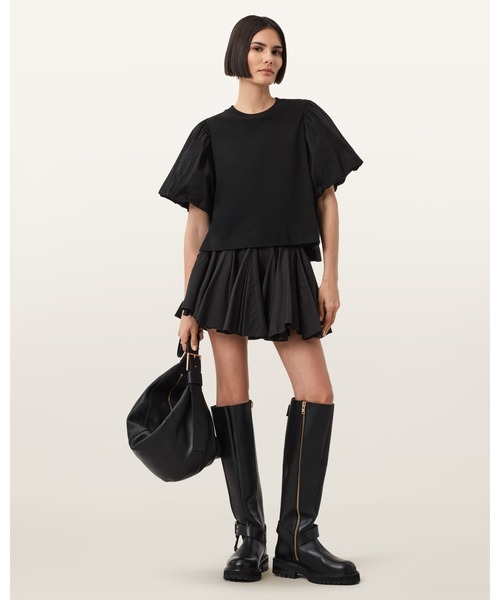 ALLSAINTS(オールセインツ)の「JESS RELAXED WOVEN T-SHIRT | JESS リラックス ウーブン Tシャツ(Tシャツ/カットソー・レディース・ブラック・S/M/XS/L)」の2枚目の写真