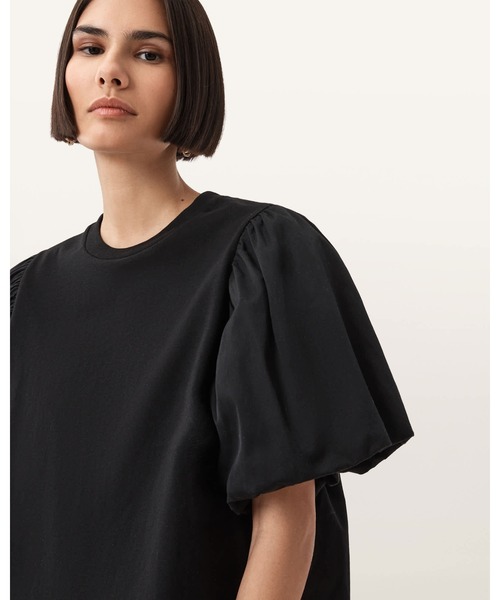 ALLSAINTS(オールセインツ)の「JESS RELAXED WOVEN T-SHIRT | JESS リラックス ウーブン Tシャツ(Tシャツ/カットソー・レディース・ブラック・S/M/XS/L)」の3枚目の写真
