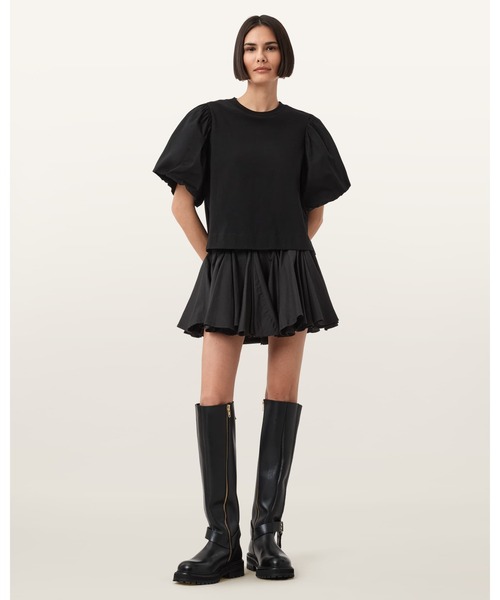 ALLSAINTS(オールセインツ)の「JESS RELAXED WOVEN T-SHIRT | JESS リラックス ウーブン Tシャツ(Tシャツ/カットソー・レディース・ブラック・S/M/XS/L)」の4枚目の写真